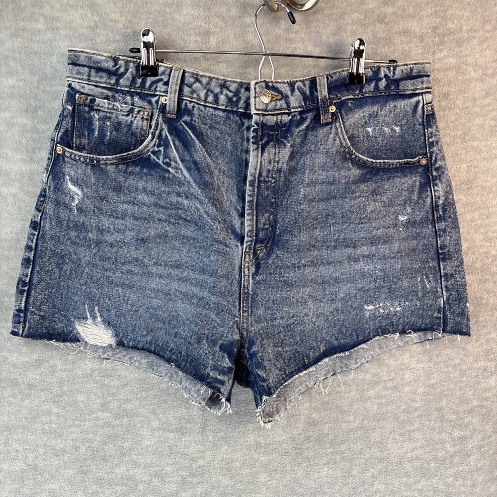Jean Shorts 16/33 Highest Rise Cutoff Distressed Stone Wash Whiskered Daisy Duke